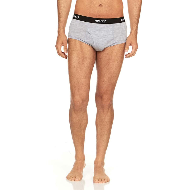 Minus33 Merino Wool Clothing Woolverino Men's Micro Weight Wool Brief#color_ash-gray