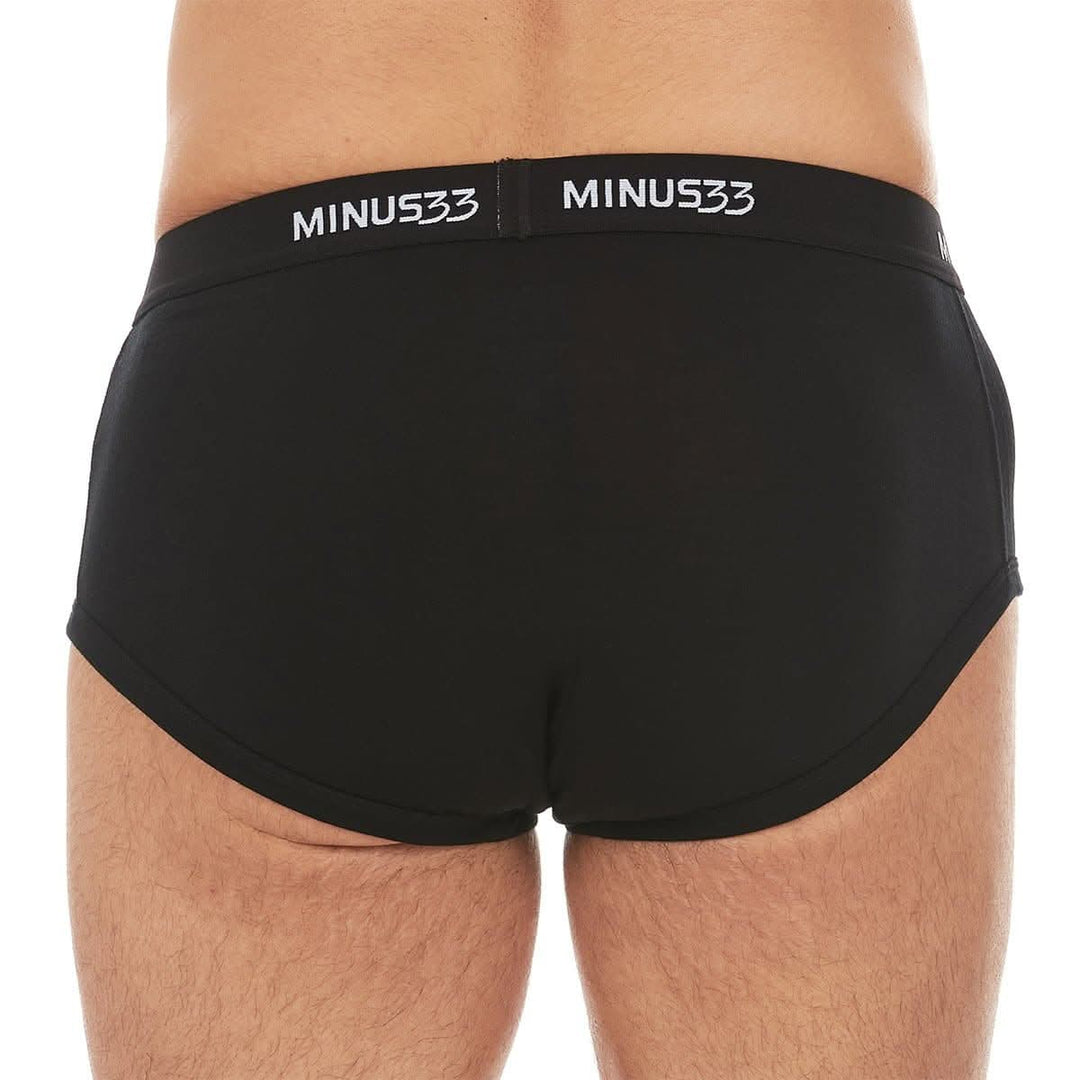 Minus33 Merino Wool Clothing Woolverino Men's Micro Weight Wool Brief#color_black