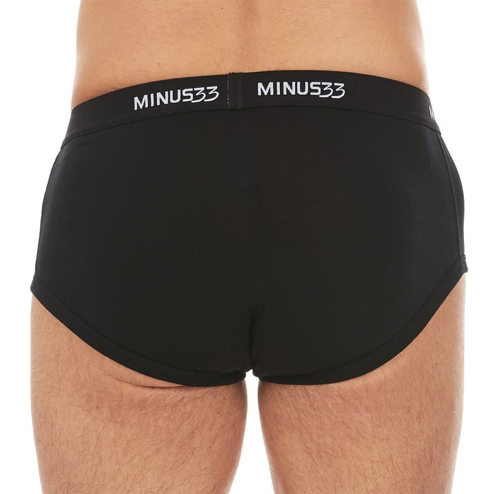Minus33 Merino Wool Clothing Woolverino Men's Micro Weight Wool Brief#color_black