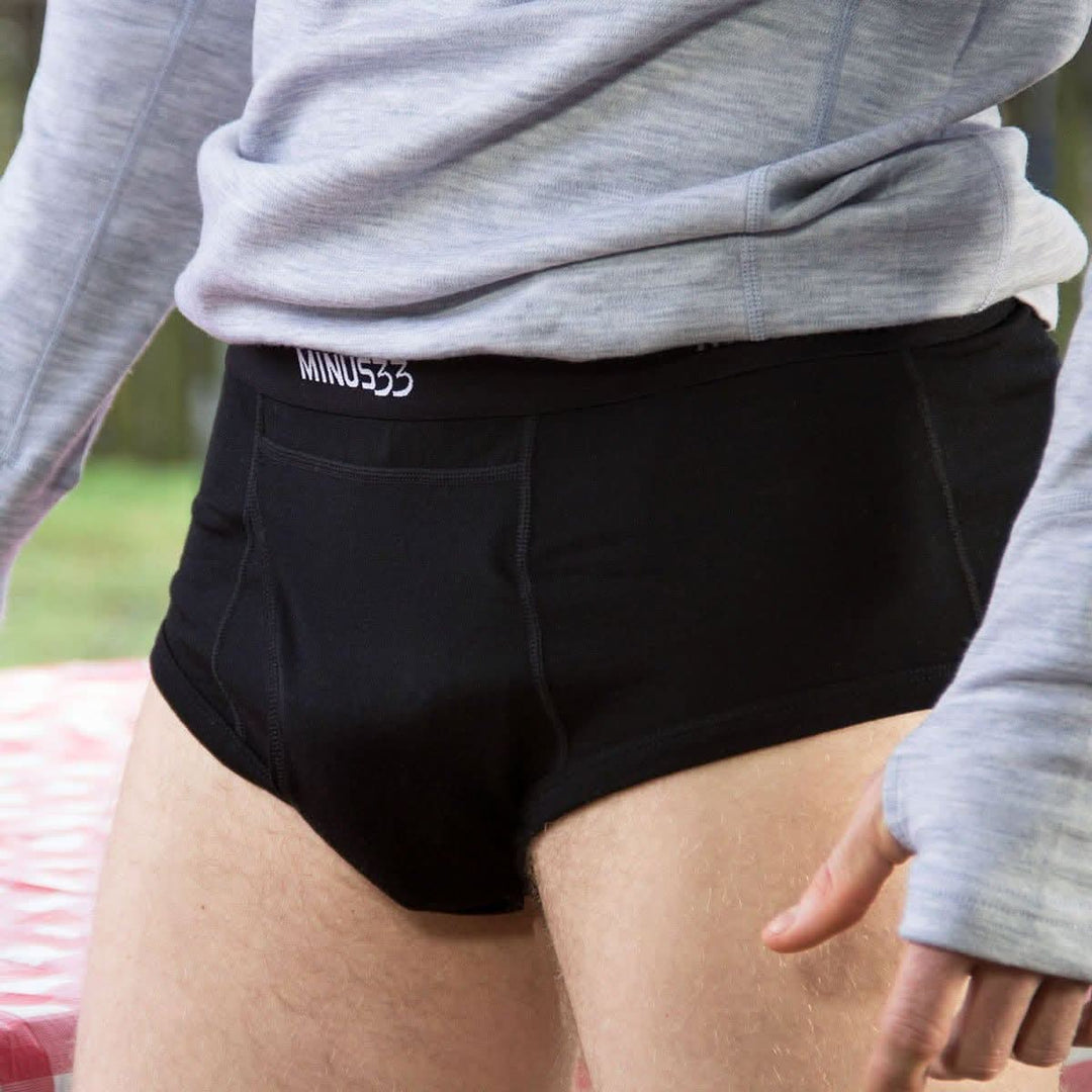 Minus33 Merino Wool Clothing Woolverino Men's Micro Weight Wool Brief#color_black