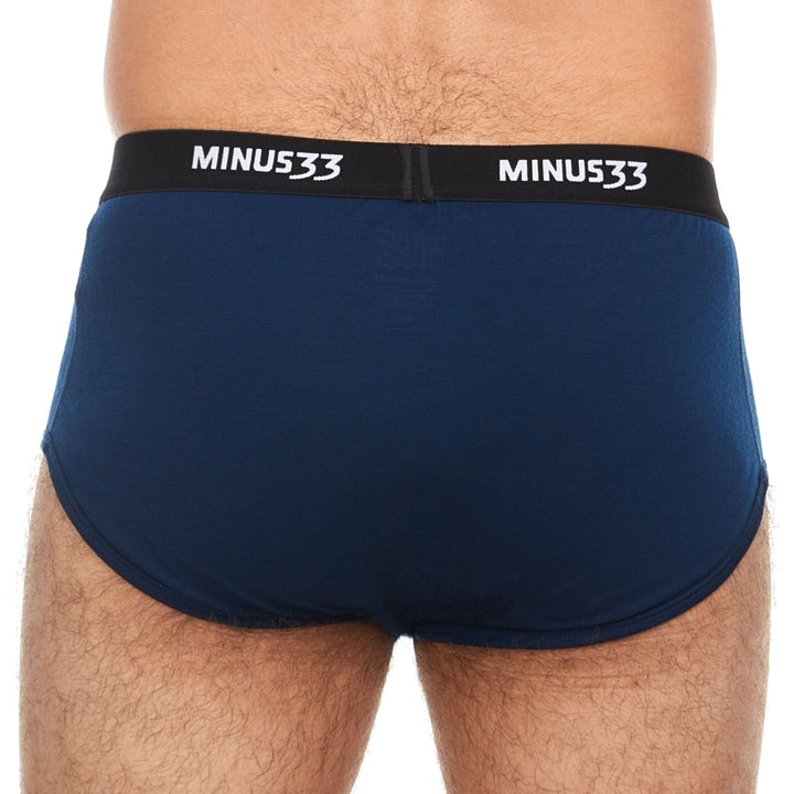 Minus33 Merino Wool Clothing Woolverino Men's Micro Weight Wool Brief#color_navy