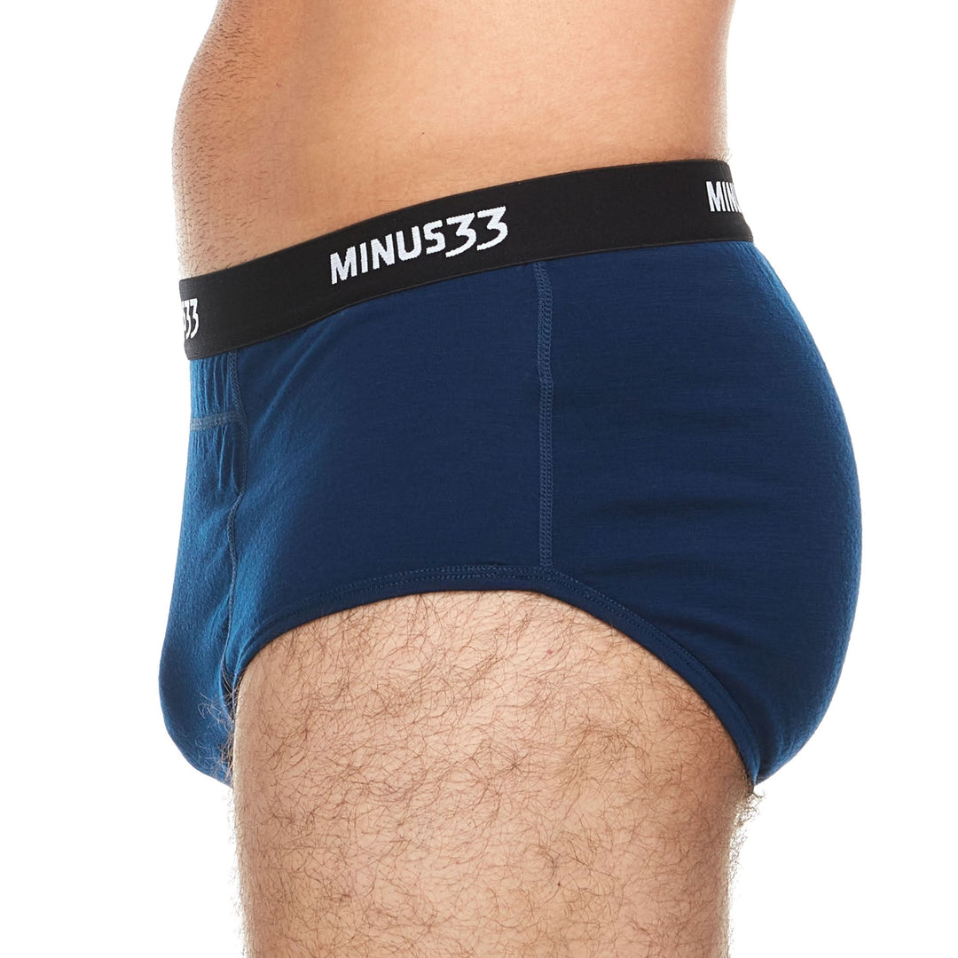 Minus33 Merino Wool Clothing Woolverino Men's Micro Weight Wool Brief#color_navy