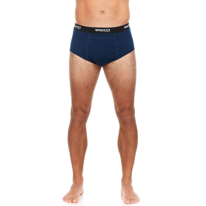 Minus33 Merino Wool Clothing Woolverino Men's Micro Weight Wool Brief#color_navy