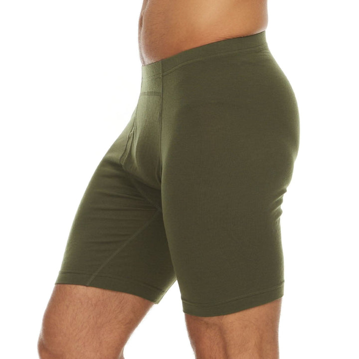 Woolverino Men's Wool Boxer Briefs - Micro Weight#color_olive-drab-green