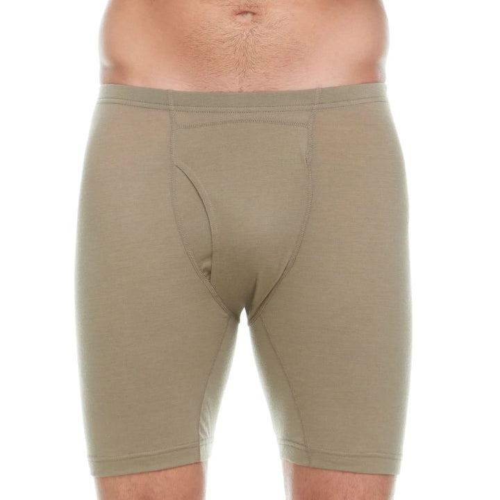 the best merino underwear in tan from the front zoomed in wool boxer briefs 