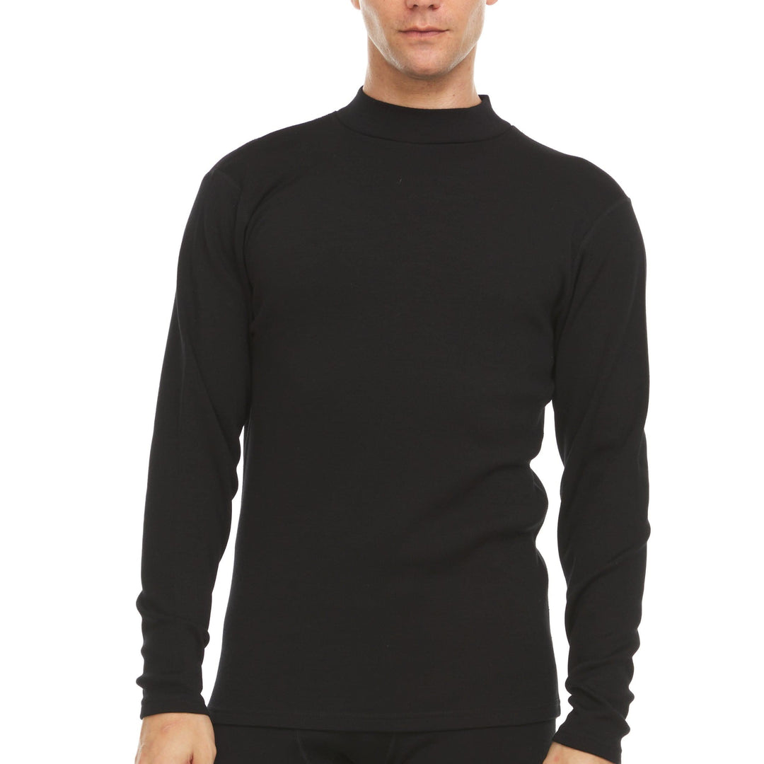 Expedition - Men's Mock Neck 100% Merino Wool. This Expedition Mock Neck is the perfect base layer when temperatures drop. The 100% Australian Merino Wool is soft next to the skin.#color_black