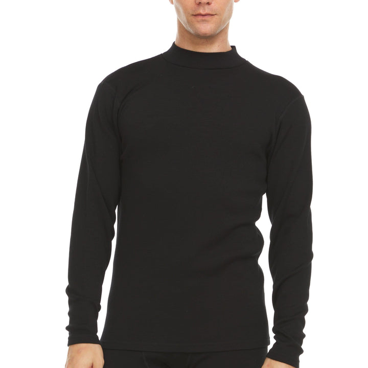 Expedition - Men's Mock Neck 100% Merino Wool. This Expedition Mock Neck is the perfect base layer when temperatures drop. The 100% Australian Merino Wool is soft next to the skin.#color_black