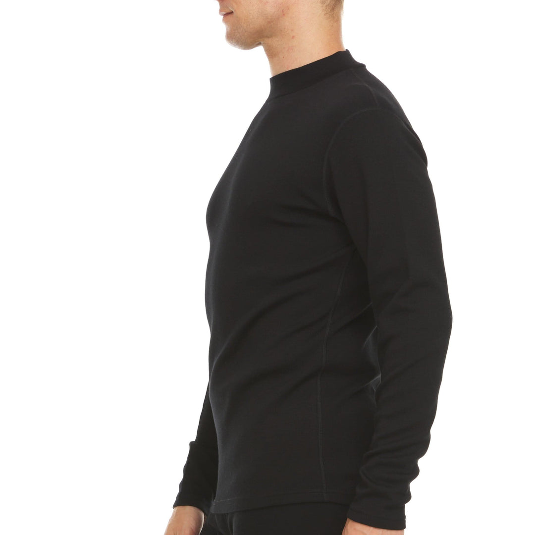 Expedition - Men's Mock Neck 100% Merino Wool#color_black