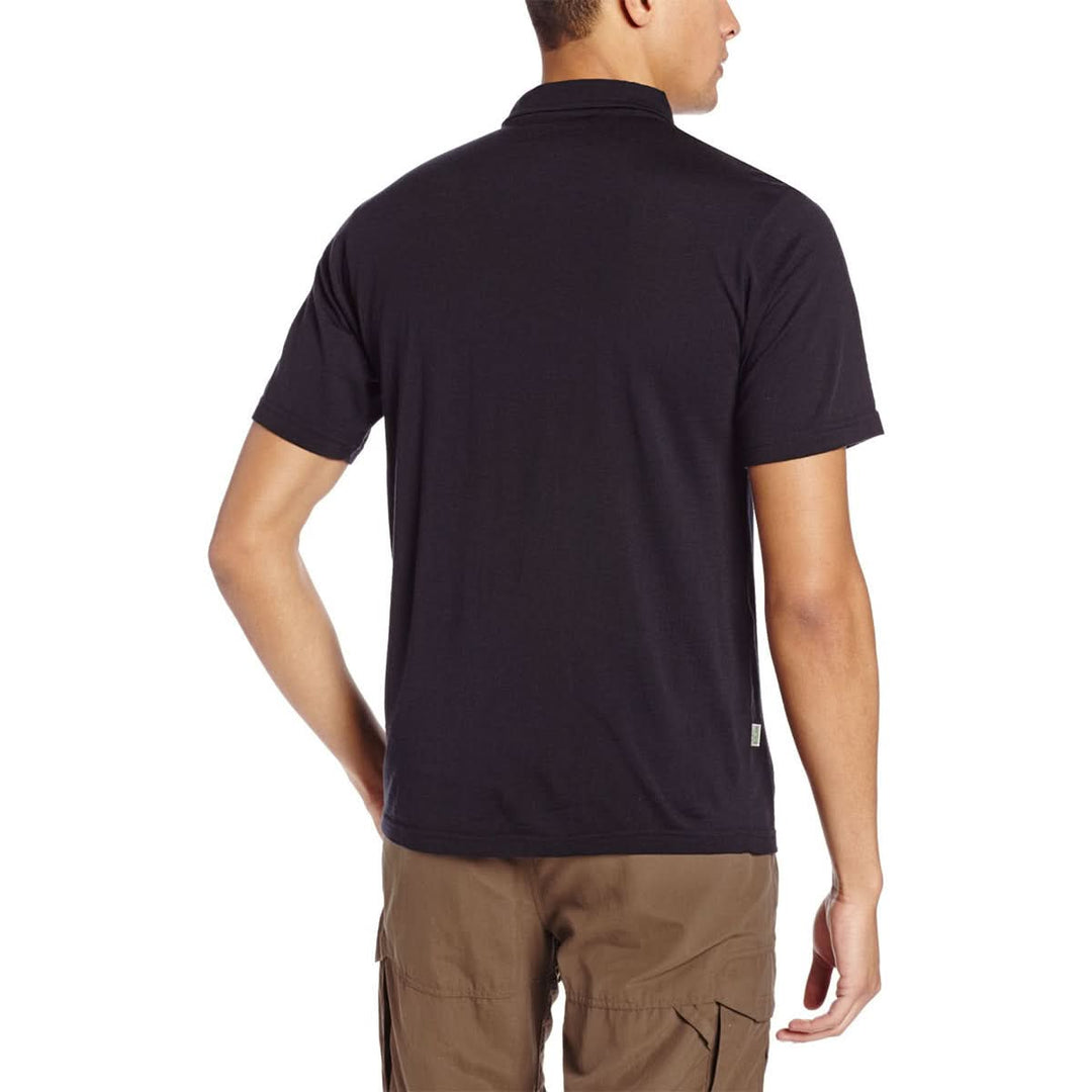 Lightweight - Kearsarge Polo 100% Merino Wool - Minus33 Merino Wool Clothing#color_black