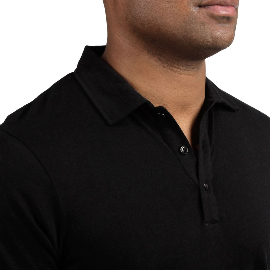 Lightweight - Kearsarge Polo 100% Merino Wool - Minus33 Merino Wool Clothing#color_black