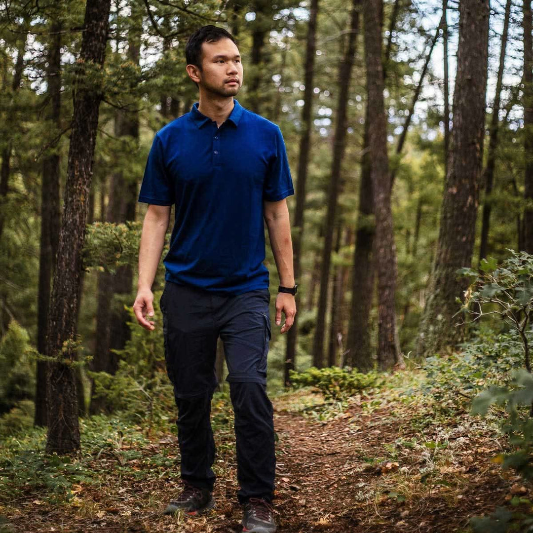 Lightweight - Kearsarge Polo 100% Merino Wool - Minus33 Merino Wool Clothing#color_navy