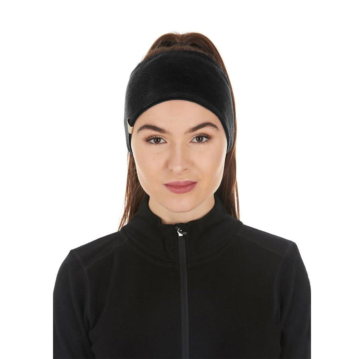 Minus33 Merino Wool Clothing Midweight Wool Reversible Headband #color_black