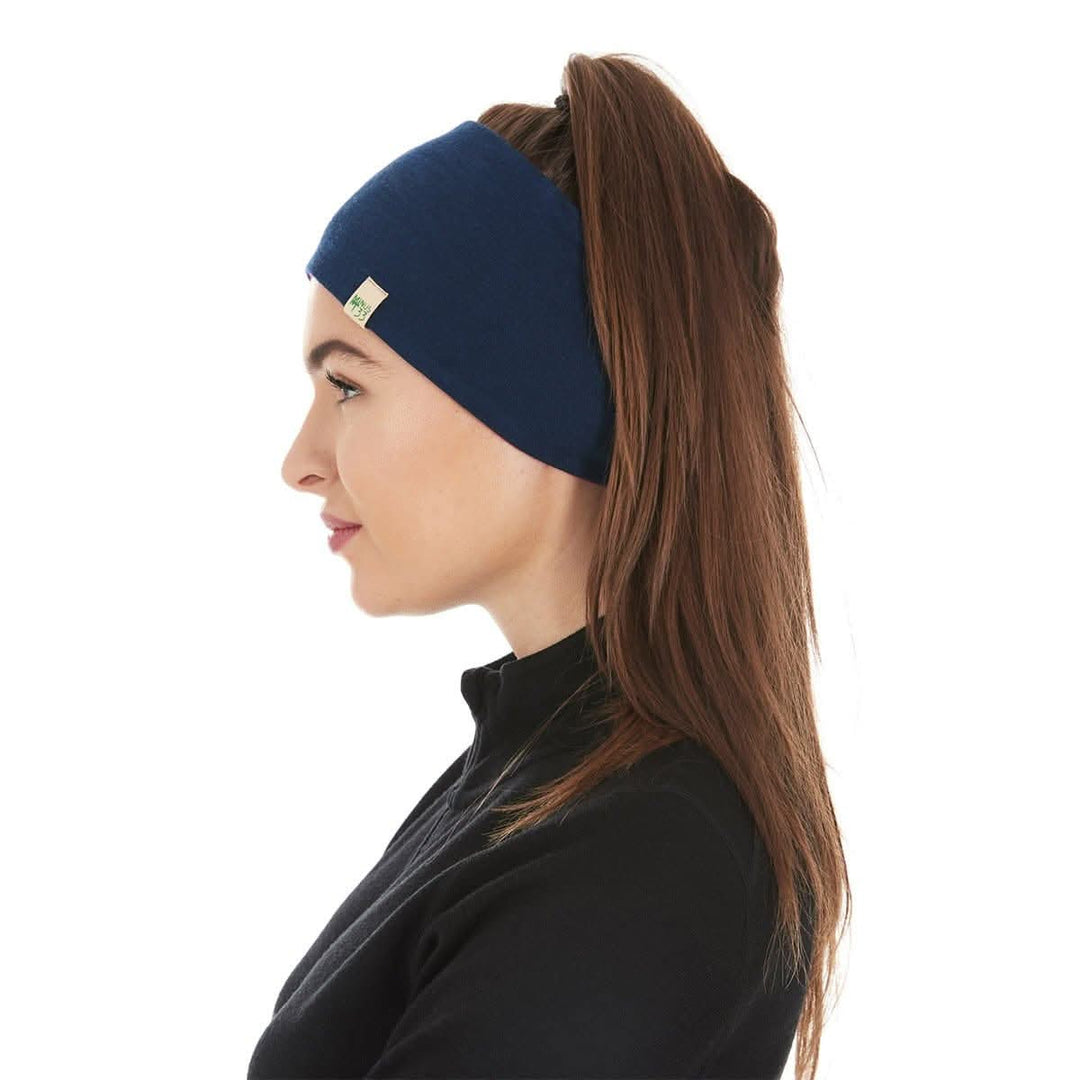 Minus33 Merino Wool Clothing Midweight Wool Reversible Headband#color_navy-true-red