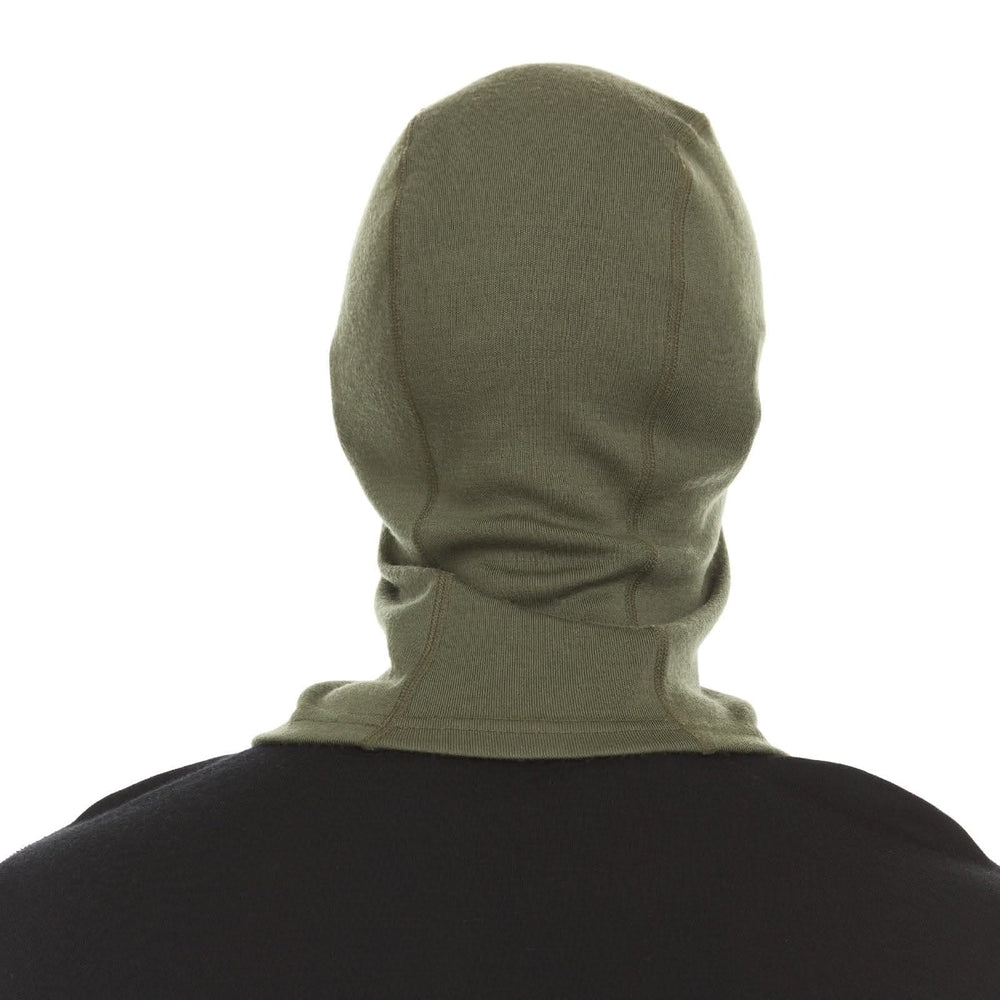 100% merino wool balaclava expedition weight winter wear balaclava #color_olive-drab-green