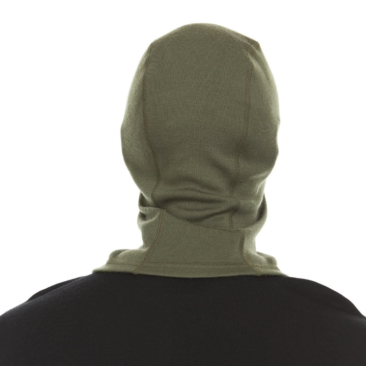 100% merino wool balaclava expedition weight winter wear balaclava #color_olive-drab-green