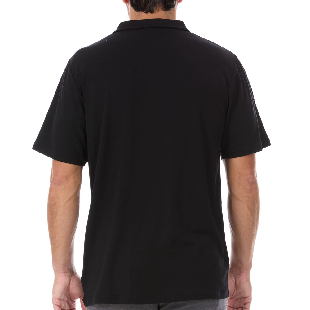 Microweight Polo Short Sleeve Men's Comfortable Everyday Wear Minus33 Merino Wool Merinoholics #color_black