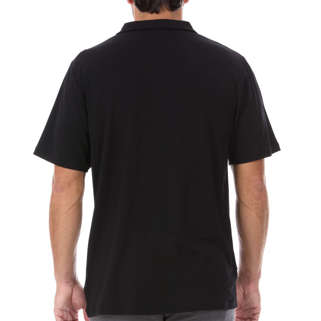 Microweight Polo Short Sleeve Men's Comfortable Everyday Wear Minus33 Merino Wool Merinoholics #color_black