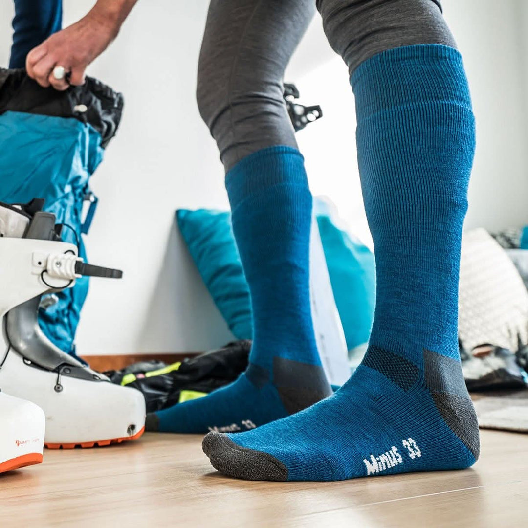 Minus33 Merino Wool Clothing Merino Ski and Snowboard Sock#color_azure-blue