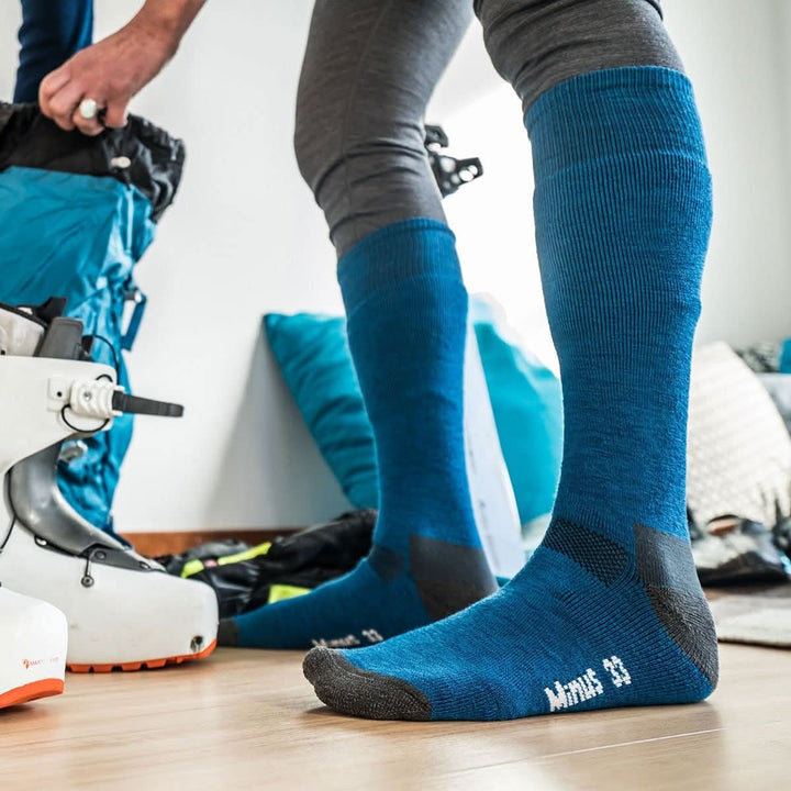 Minus33 Merino Wool Clothing Merino Ski and Snowboard Sock#color_azure-blue