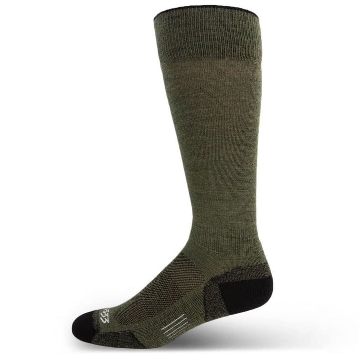 Mountain Heritage Micro Weight Full Cushion Full Length Socks Coffee over the calf #color_olive-drab