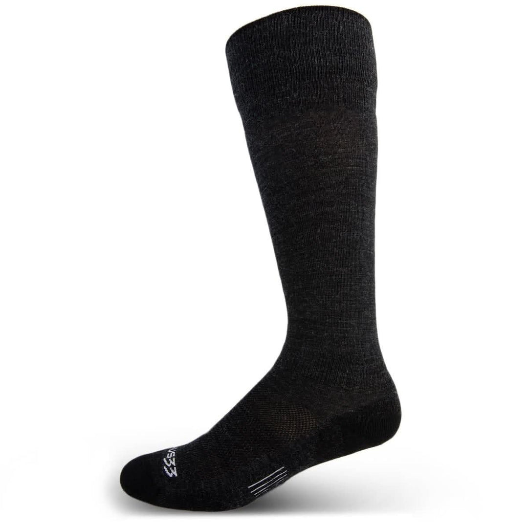 Mountain Heritage Micro Weight Full Cushion Full Length Socks Coffee over the calf #color_black