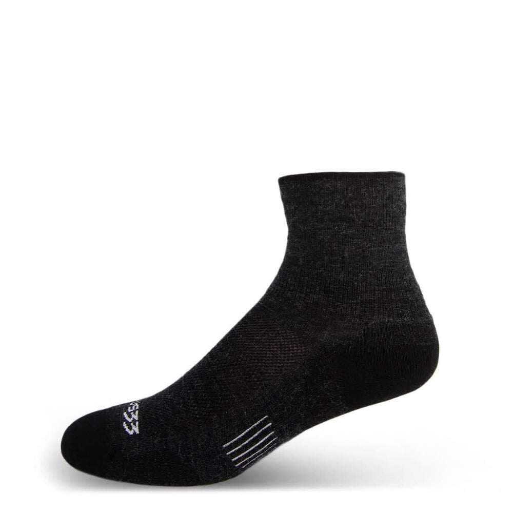 Mountain Heritage Full Cushion Mini Crew Wool Socks - Micro Weight #color_black