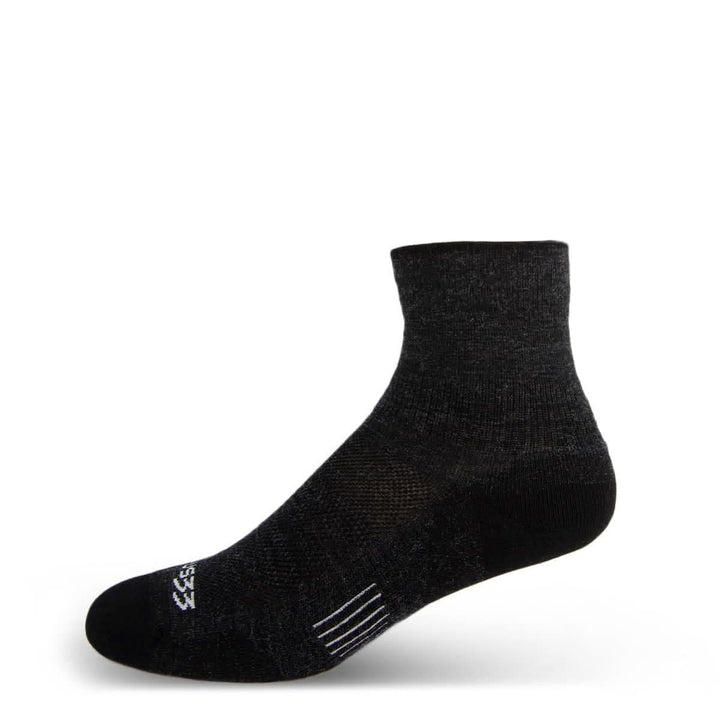 Mountain Heritage Full Cushion Mini Crew Wool Socks - Micro Weight #color_black