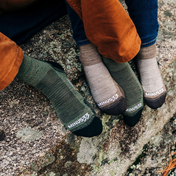 Full Cushion - Mini Crew Wool Socks Mountain Heritage - Minus33 Merino Wool Clothing snuggly socks warm socks merino wool socks covered feet #color_olive-drab