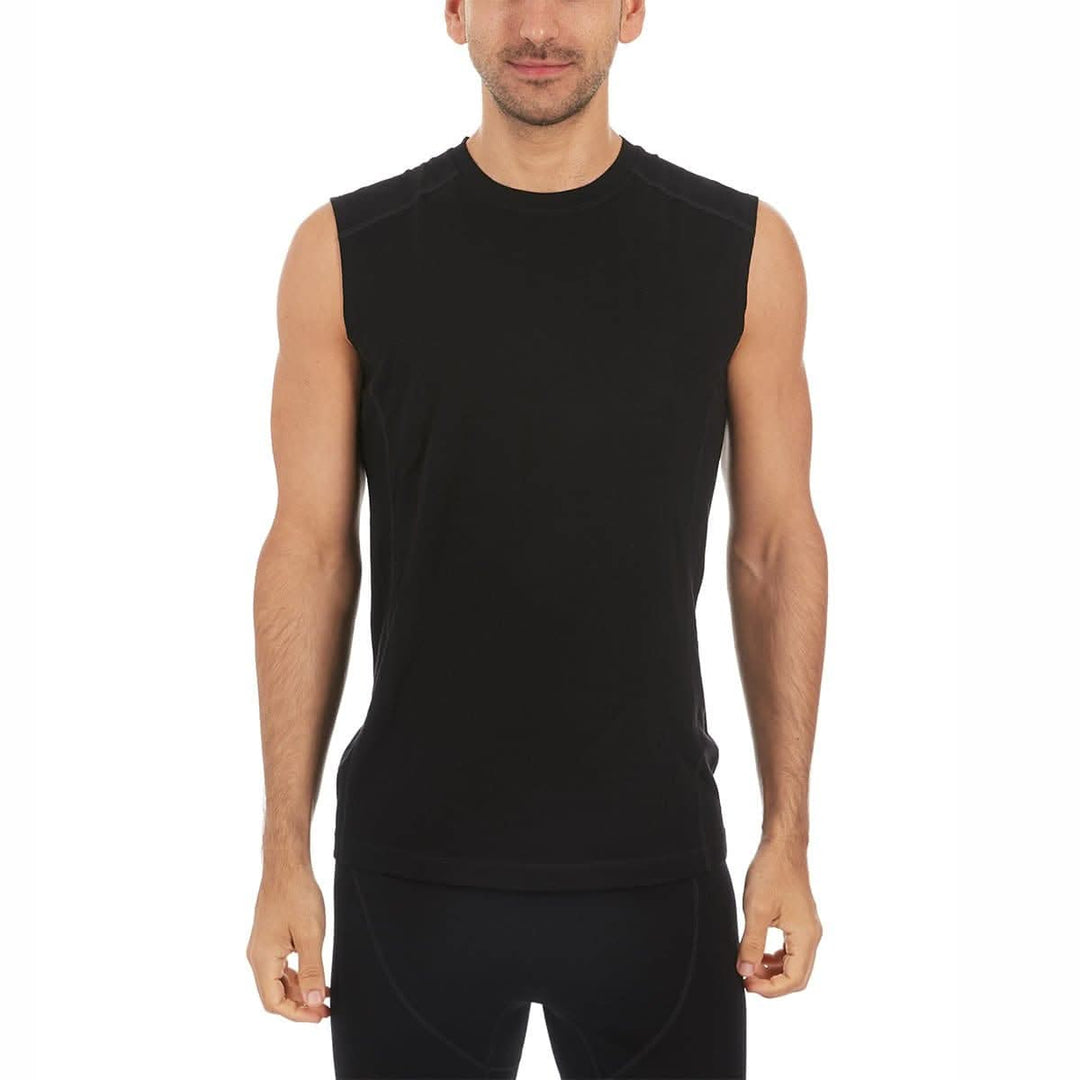 Minus33 Merino Wool Clothing Woolverino Men's Micro Wool Sleeveless#color_black
